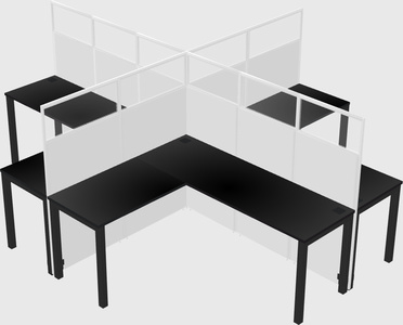 Shared l-shaped cubicles