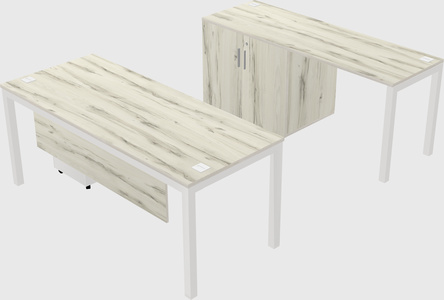 Parallel desk + cabinet