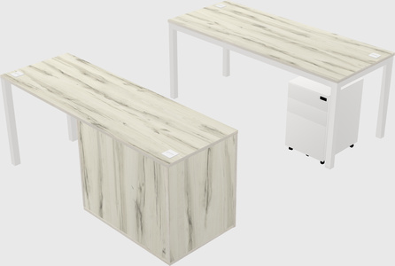 Parallel desk + cabinet