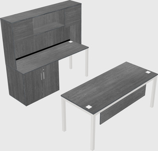 Parallel desk + cabinet
