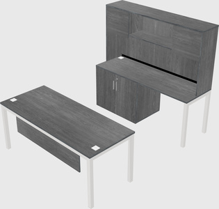 Parallel desk + cabinet