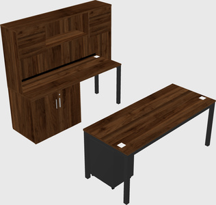 Parallel desk + cabinet