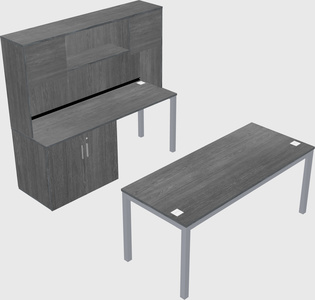 Parallel desk + cabinet