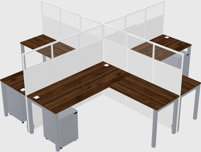 Shared l-shaped cubicles