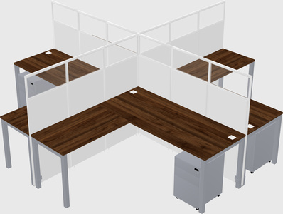 Shared l-shaped cubicles
