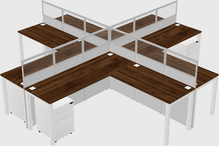 Shared l-shaped cubicles