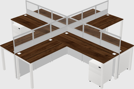 Shared l-shaped cubicles