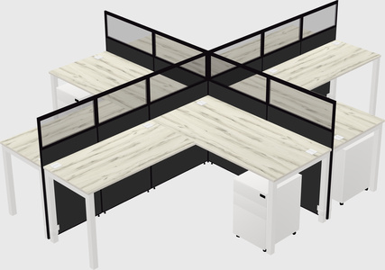 Shared l-shaped cubicles