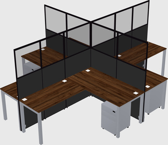 Shared l-shaped cubicles