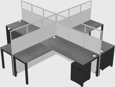 Shared l-shaped cubicles