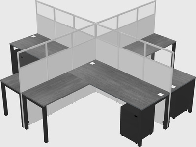 Shared l-shaped cubicles