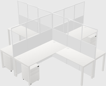 Shared l-shaped cubicles