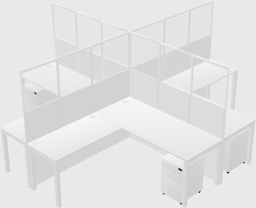 Shared l-shaped cubicles