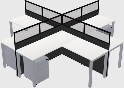 Shared l-shaped cubicles