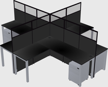 Shared l-shaped cubicles