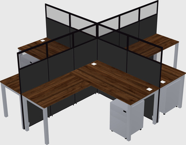 Shared l-shaped cubicles