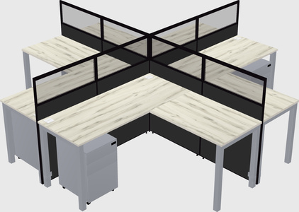Shared l-shaped cubicles