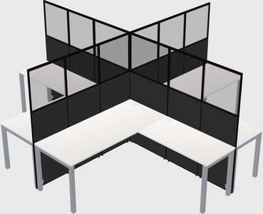 Shared l-shaped cubicles