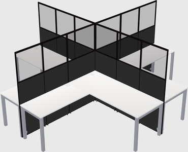 Shared l-shaped cubicles