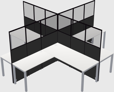 Shared l-shaped cubicles