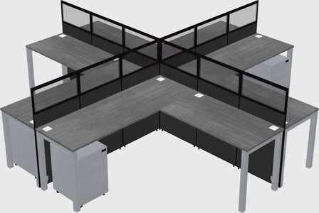 Shared l-shaped cubicles