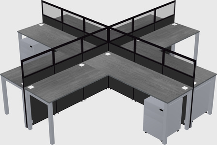 Shared l-shaped cubicles