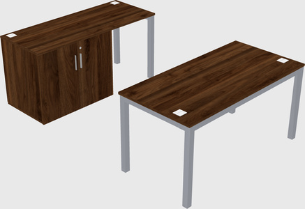 Parallel desk + cabinet
