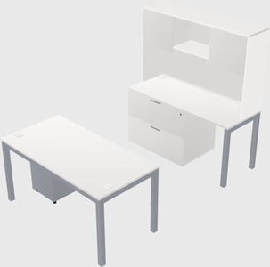Parallel desk + file cabinet