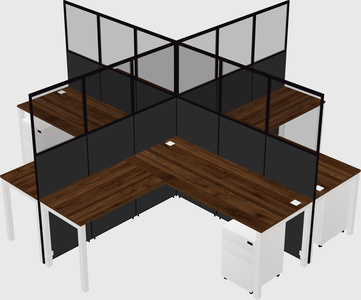 Shared l-shaped cubicles