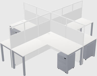 Shared l-shaped cubicles