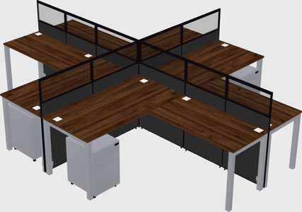 Shared l-shaped cubicles