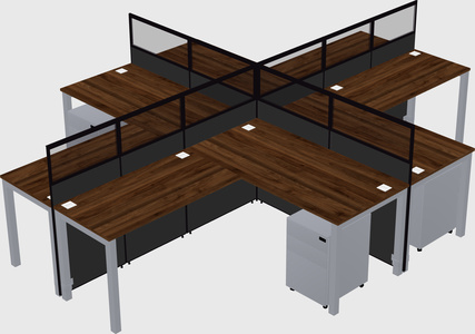 Shared l-shaped cubicles