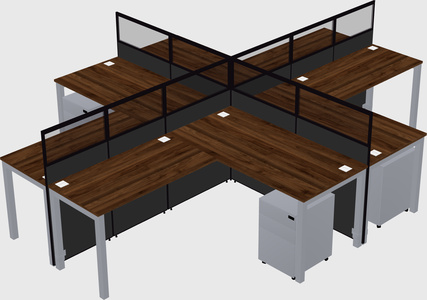 Shared l-shaped cubicles