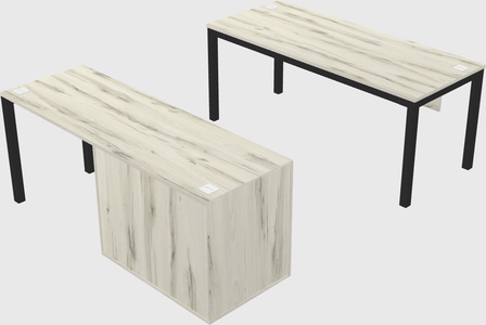 Parallel desk + file cabinet