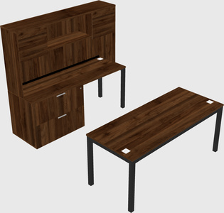 Parallel desk + file cabinet
