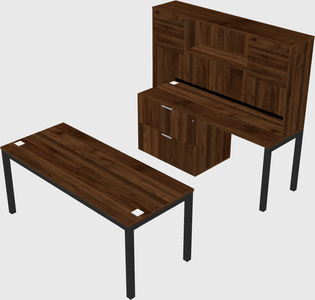 Parallel desk + file cabinet