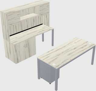 Parallel desk + cabinet