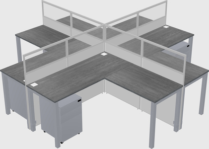 Shared l-shaped cubicles