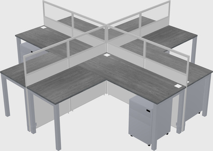 Shared l-shaped cubicles