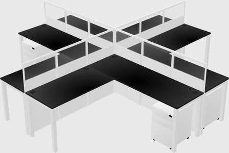 Shared l-shaped cubicles