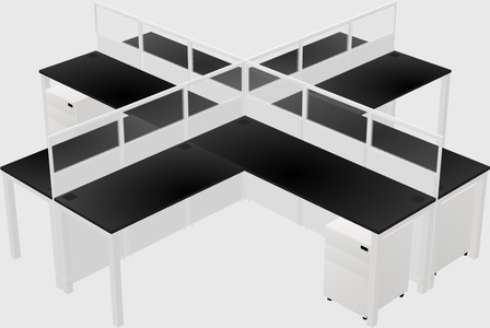 Shared l-shaped cubicles