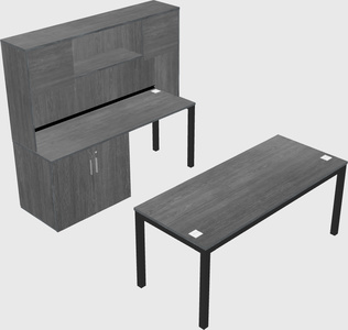 Parallel desk + cabinet