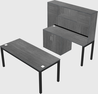 Parallel desk + cabinet