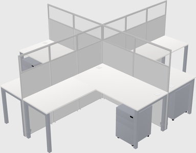 Shared l-shaped cubicles