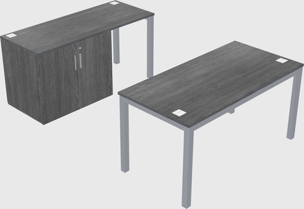 Parallel desk + cabinet