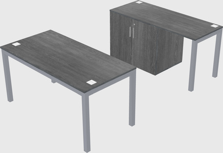 Parallel desk + cabinet