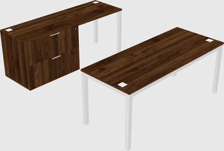 Parallel desk + file cabinet