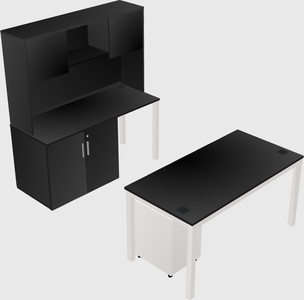 Parallel desk + cabinet