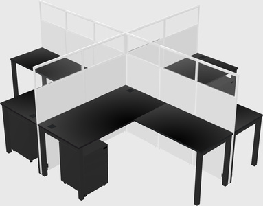 Shared l-shaped cubicles