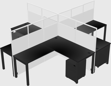 Shared l-shaped cubicles